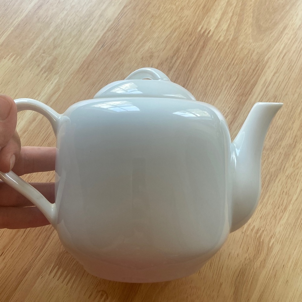 Dansk Classic White Ceramic Teapot